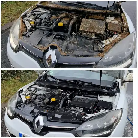 Nettoyage de voiture avant et après intervention