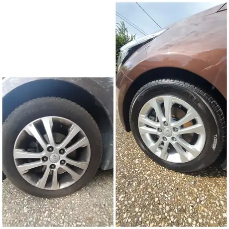 Avant / après d'un nettoyage réalisé à domicile par Dôme Auto Clean