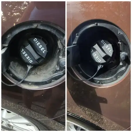 Comparaison avant et après un lavage à la main